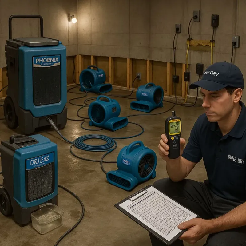 Structural Drying and Dehumidification process in West Wyoming, PA